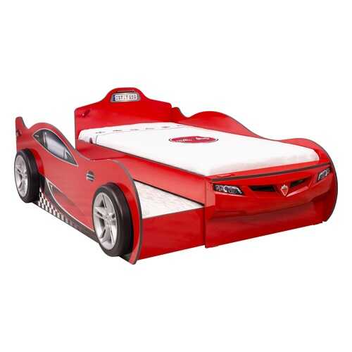 Кровать-машина Cilek Carbed Coupe выдвижнаякрасная 90х190/90х180 в Едим Дома