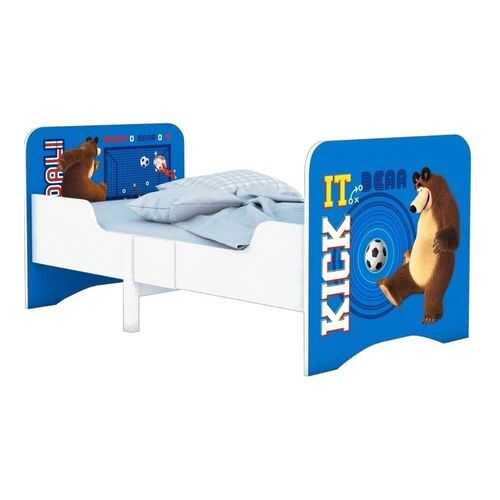 Кровать Polini Kids Fun 3200 детская раздвижная Маша и Медведь синий в Едим Дома