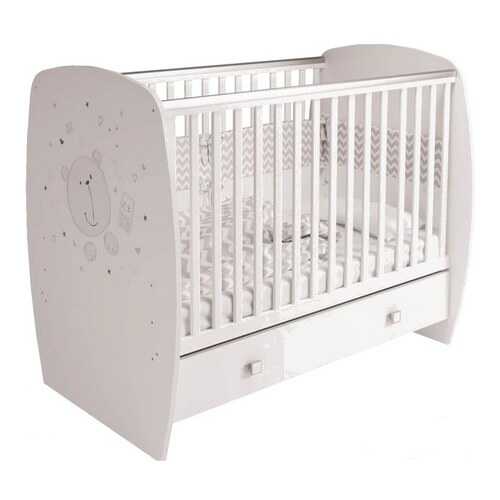 Кроватка детская Polini Kids French 710 Teddy с ящиком Белый в Едим Дома