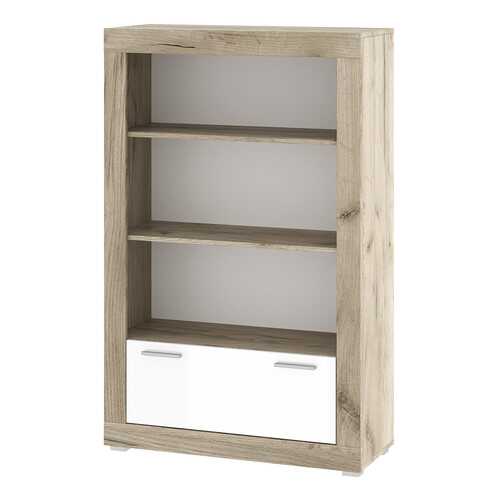 Стеллаж Hoff 80327566 90,2х37х146,4 см, дуб серый крафт/белый глянец в Едим Дома