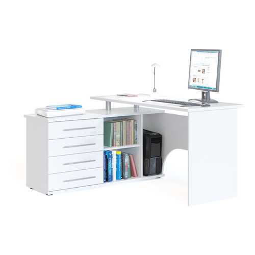 Компьютерный стол СОКОЛ КСТ-109Л 140x127x75, белый в Едим Дома