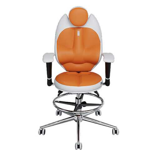 Компьютерное кресло Kulik System Trio 1401, белый/оранжевый в Едим Дома